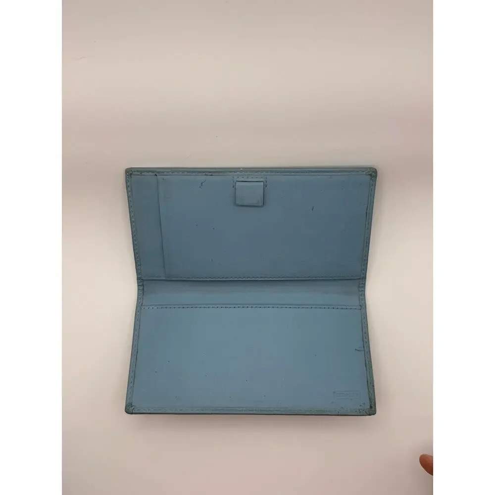 COACH Blue Leather Card Holder TBE